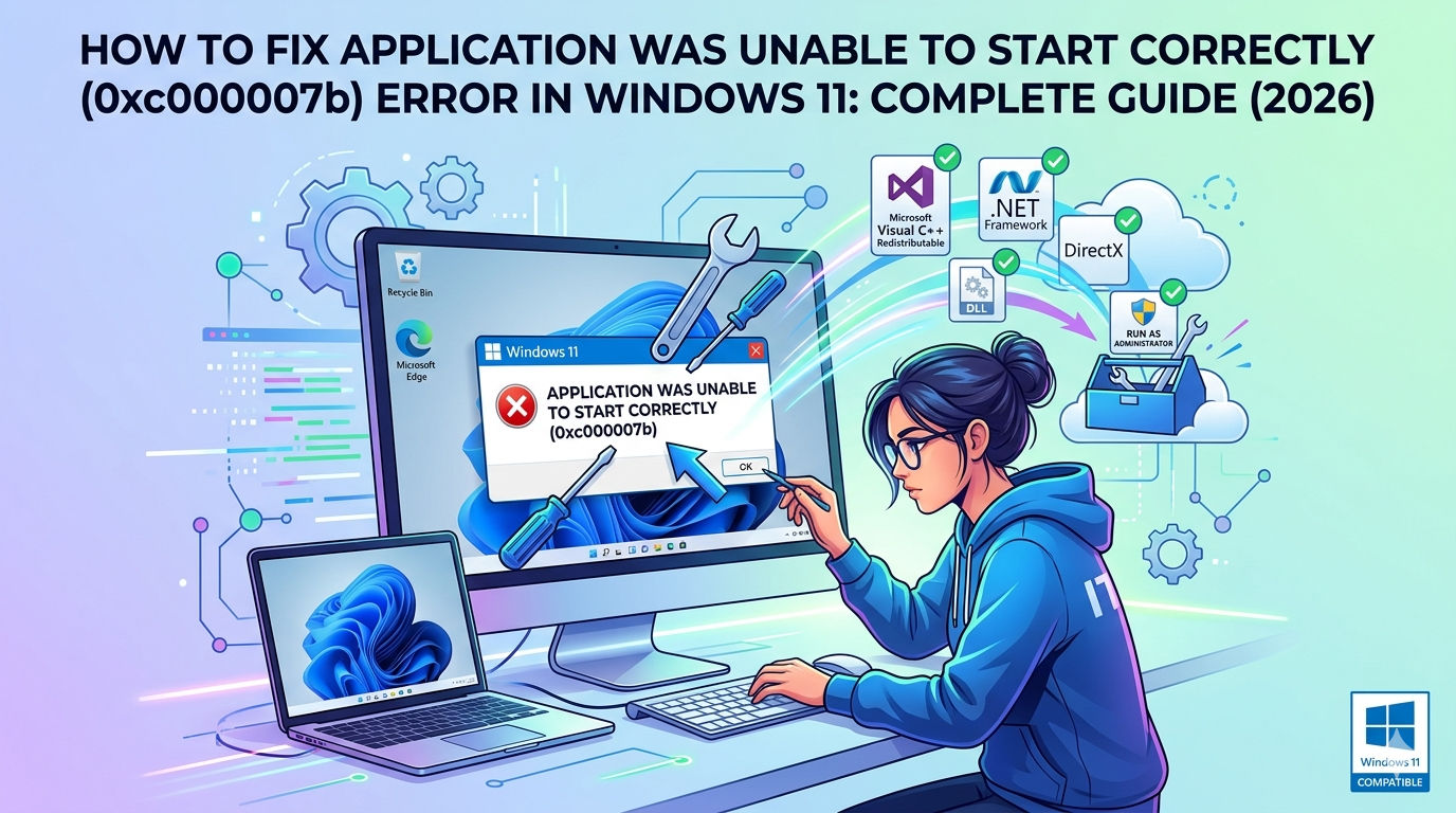 How to Fix “Application Was Unable to Start Correctly (0xc000007b)” Error in Windows 11: Complete Guide (2026) How to Fix “Application Was Unable to Start Correctly (0xc000007b)” Error in Windows 11: Complete Guide (2026)
