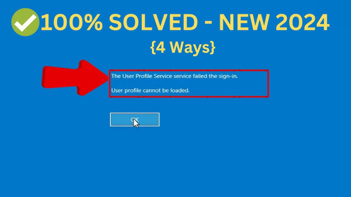 Windows Login Error User Profile Failed to Load Fix in Safe Mode